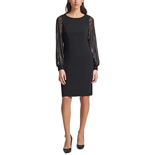 Jessica Howard Petite Chiffon Sleeve Sheath Dress