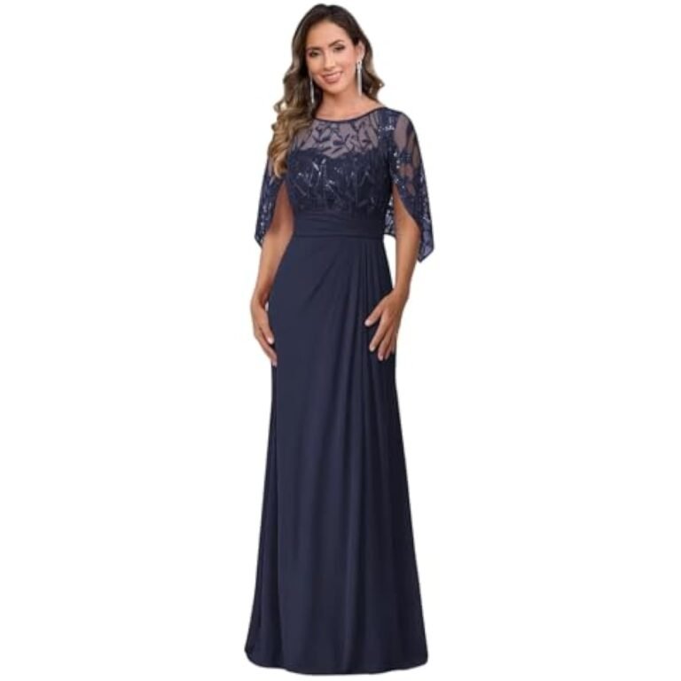 Jessica Howard Beaded Waist Lace & Chiffon Gown