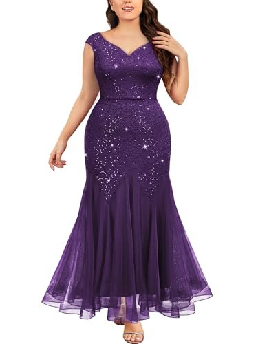 Jessica Howard Sequined Lace & Tulle Gown